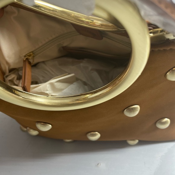 NWT INC International Concepts Tan Studded Clutch - Picture 4 of 9